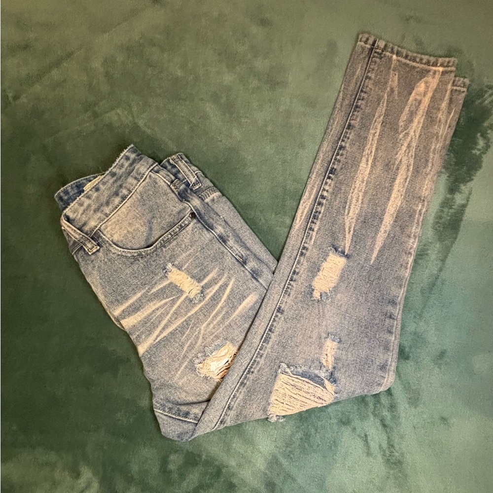 Men’s Custom Jeans-ripped, skinny, above the shoe, Size 30W x 28L. (5012)